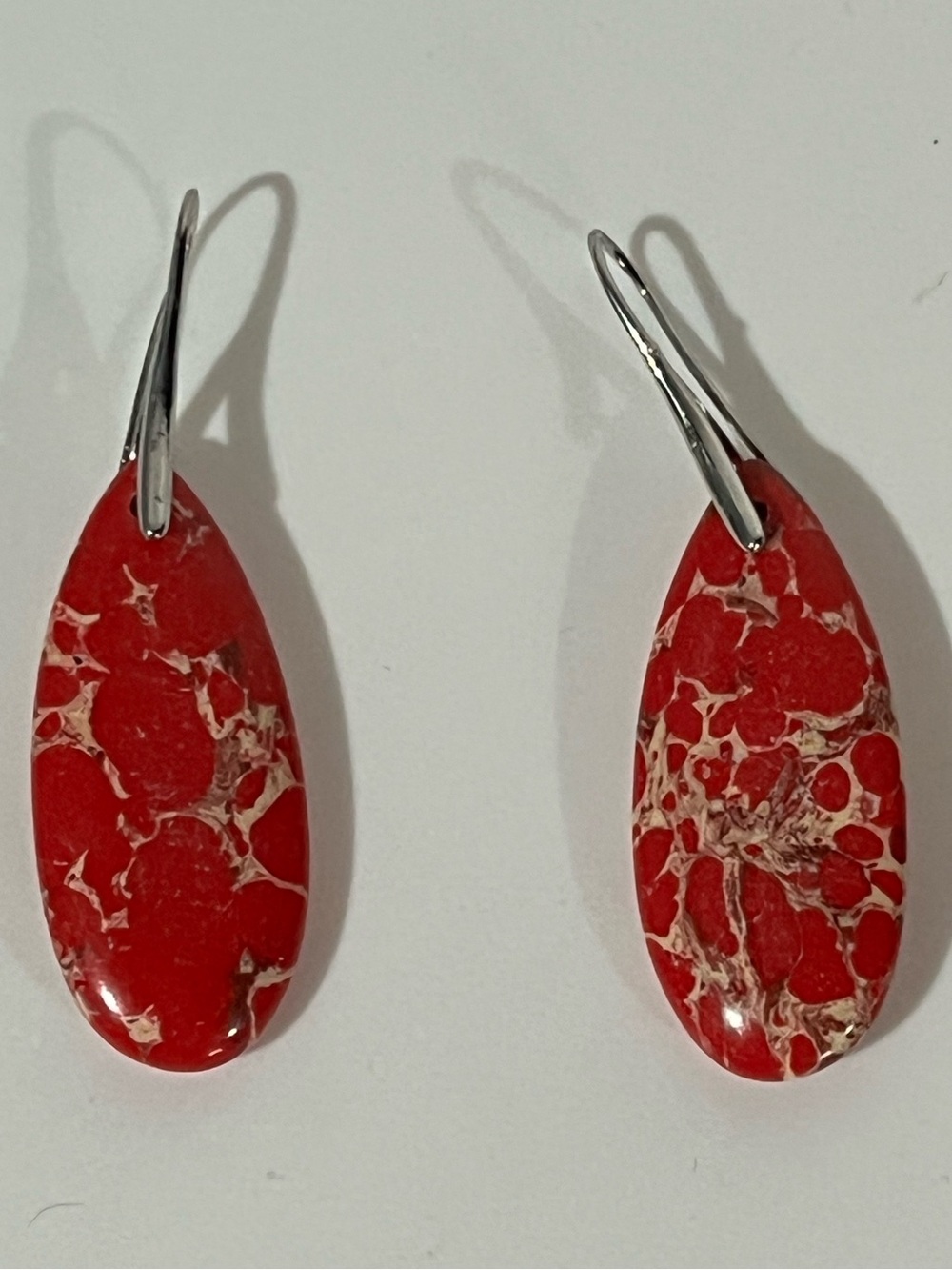 Red Stone Dangle Earrings